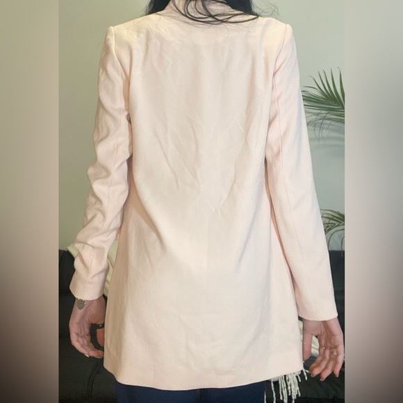 LIGHT PINK LONG OPEN BLAZER - Picture 2 of 7